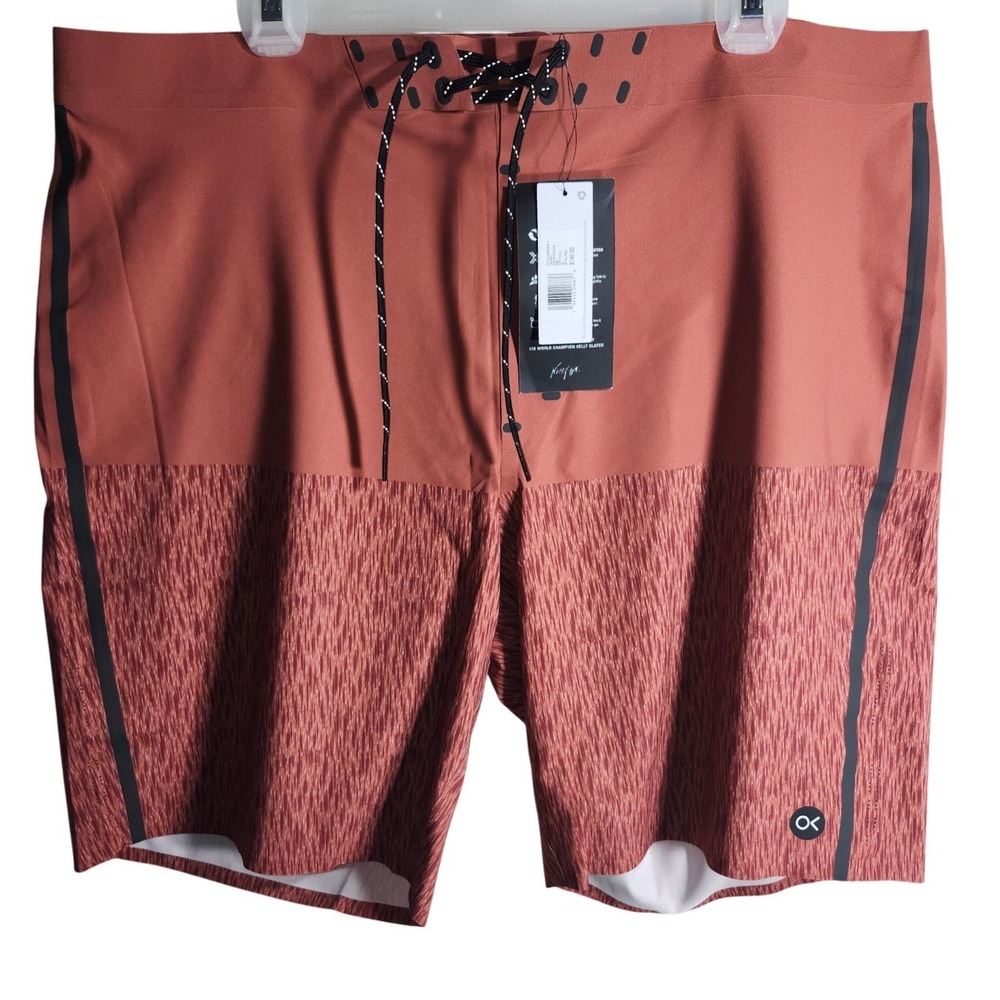 Outerknown Apex Trunk Board Shorts‎ Men's Size 38 Red Recycled Polyester Stretch